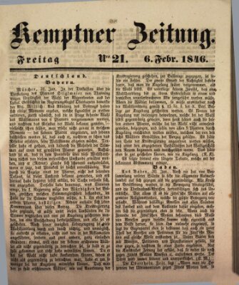 Kemptner Zeitung Freitag 6. Februar 1846