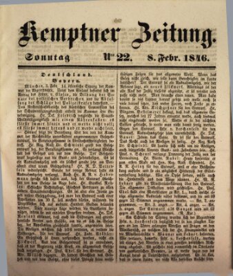 Kemptner Zeitung Sonntag 8. Februar 1846