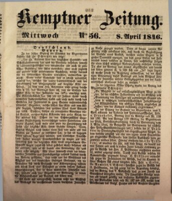 Kemptner Zeitung Mittwoch 8. April 1846