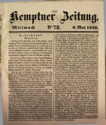 Kemptner Zeitung Mittwoch 6. Mai 1846