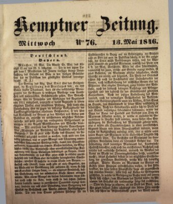 Kemptner Zeitung Mittwoch 13. Mai 1846