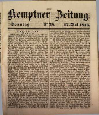 Kemptner Zeitung Sonntag 17. Mai 1846