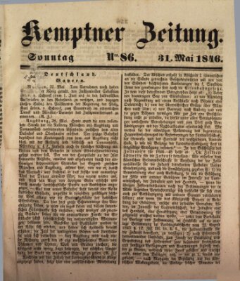 Kemptner Zeitung Sonntag 31. Mai 1846