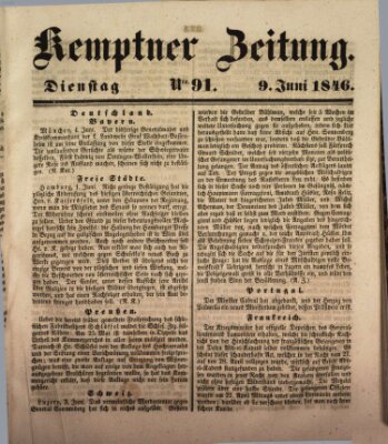 Kemptner Zeitung Dienstag 9. Juni 1846