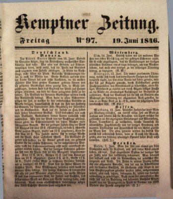 Kemptner Zeitung Freitag 19. Juni 1846