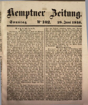 Kemptner Zeitung Sonntag 28. Juni 1846