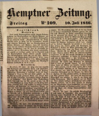 Kemptner Zeitung Freitag 10. Juli 1846