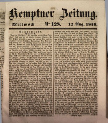 Kemptner Zeitung Mittwoch 12. August 1846