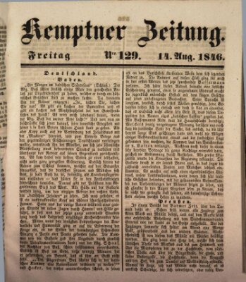 Kemptner Zeitung Freitag 14. August 1846