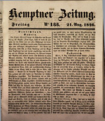 Kemptner Zeitung Freitag 21. August 1846