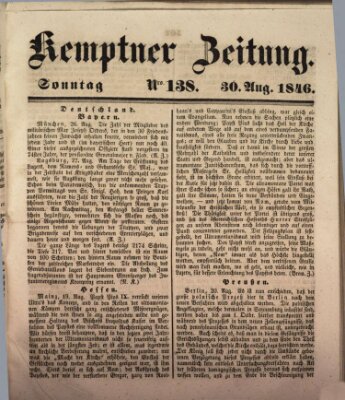 Kemptner Zeitung Sonntag 30. August 1846