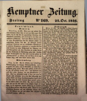 Kemptner Zeitung Freitag 23. Oktober 1846