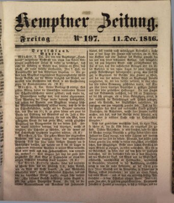 Kemptner Zeitung Freitag 11. Dezember 1846