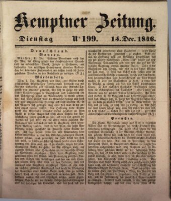 Kemptner Zeitung Dienstag 15. Dezember 1846