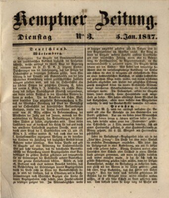 Kemptner Zeitung Dienstag 5. Januar 1847