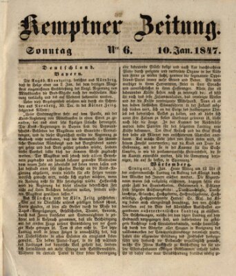 Kemptner Zeitung Sonntag 10. Januar 1847