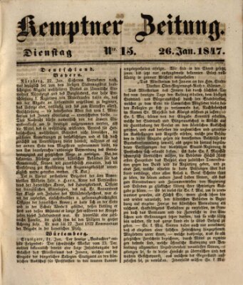 Kemptner Zeitung Dienstag 26. Januar 1847