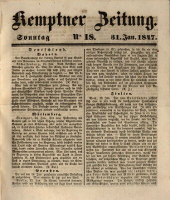 Kemptner Zeitung Sonntag 31. Januar 1847