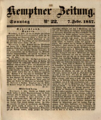 Kemptner Zeitung Sonntag 7. Februar 1847