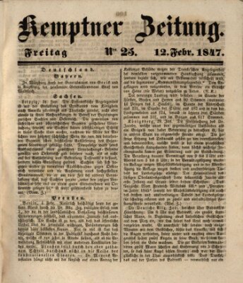 Kemptner Zeitung Freitag 12. Februar 1847