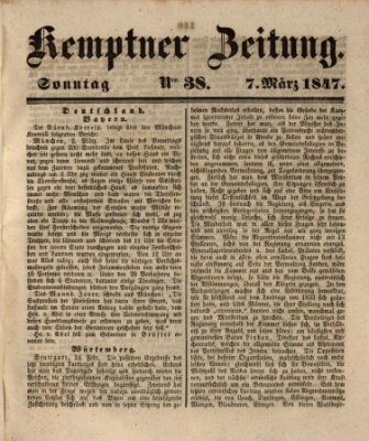 Kemptner Zeitung Sonntag 7. März 1847