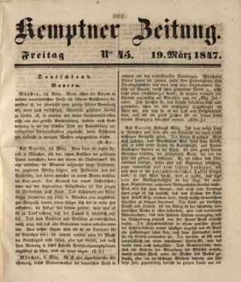 Kemptner Zeitung Freitag 19. März 1847