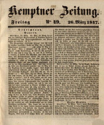 Kemptner Zeitung Freitag 26. März 1847