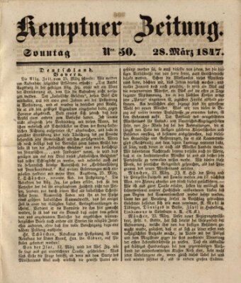 Kemptner Zeitung Sonntag 28. März 1847