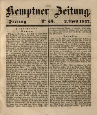 Kemptner Zeitung Freitag 2. April 1847