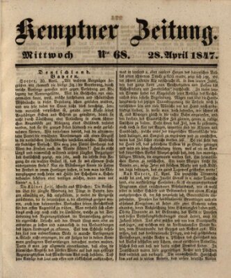 Kemptner Zeitung Mittwoch 28. April 1847