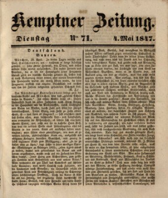 Kemptner Zeitung Dienstag 4. Mai 1847