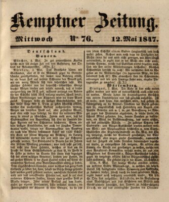 Kemptner Zeitung Mittwoch 12. Mai 1847