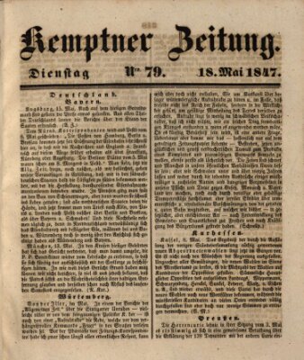 Kemptner Zeitung Dienstag 18. Mai 1847