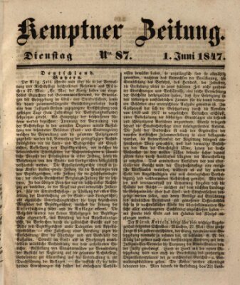 Kemptner Zeitung Dienstag 1. Juni 1847