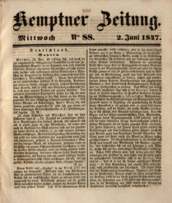 Kemptner Zeitung Mittwoch 2. Juni 1847