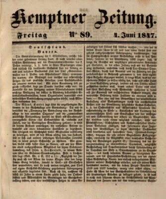 Kemptner Zeitung Freitag 4. Juni 1847