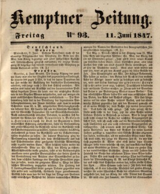 Kemptner Zeitung Freitag 11. Juni 1847