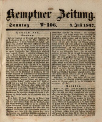 Kemptner Zeitung Sonntag 4. Juli 1847