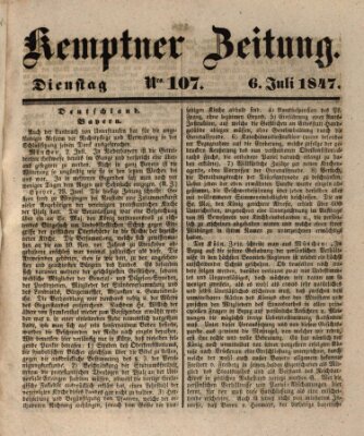 Kemptner Zeitung Dienstag 6. Juli 1847