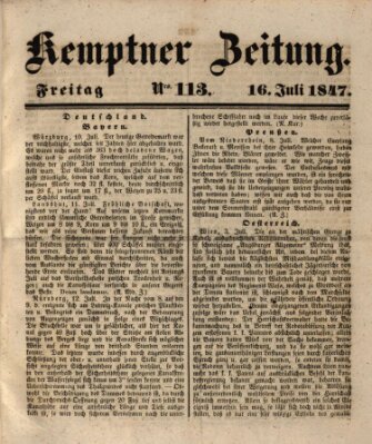 Kemptner Zeitung Freitag 16. Juli 1847