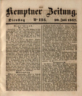 Kemptner Zeitung Dienstag 20. Juli 1847