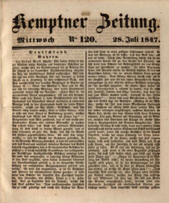 Kemptner Zeitung Mittwoch 28. Juli 1847