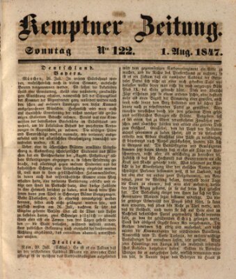 Kemptner Zeitung Sonntag 1. August 1847