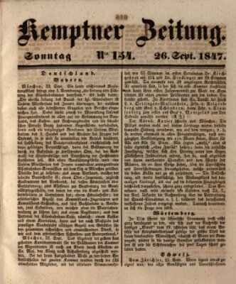 Kemptner Zeitung Sonntag 26. September 1847