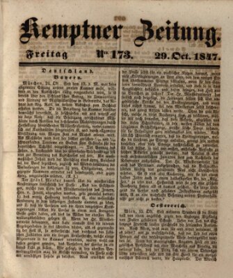 Kemptner Zeitung Freitag 29. Oktober 1847