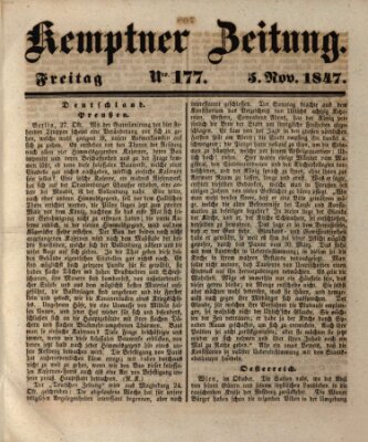 Kemptner Zeitung Freitag 5. November 1847