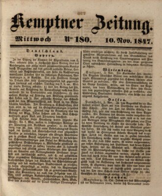 Kemptner Zeitung Mittwoch 10. November 1847