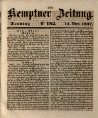 Kemptner Zeitung Sonntag 14. November 1847