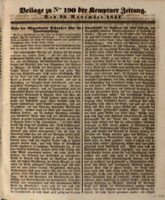 Kemptner Zeitung Sonntag 28. November 1847