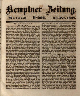 Kemptner Zeitung Donnerstag 23. Dezember 1847